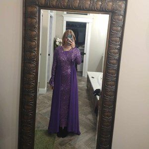 Purple sequin prom dress